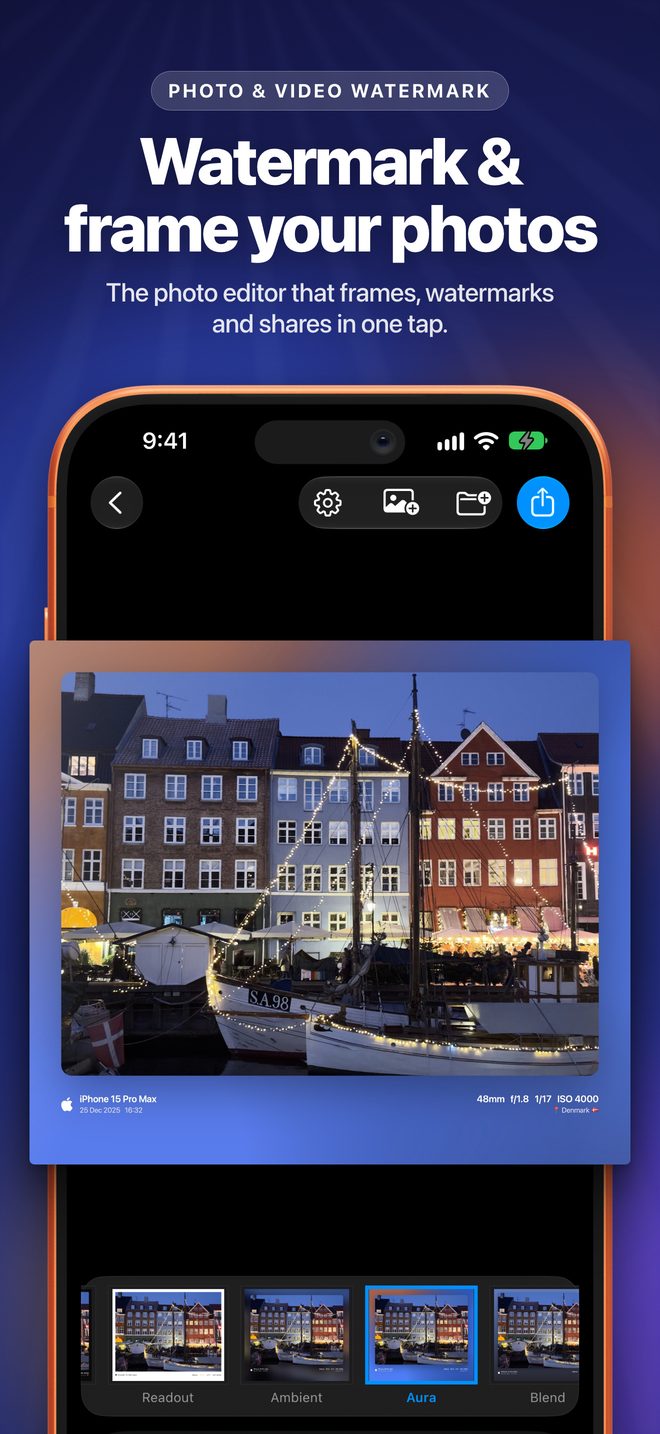 Watermark and frame your photos