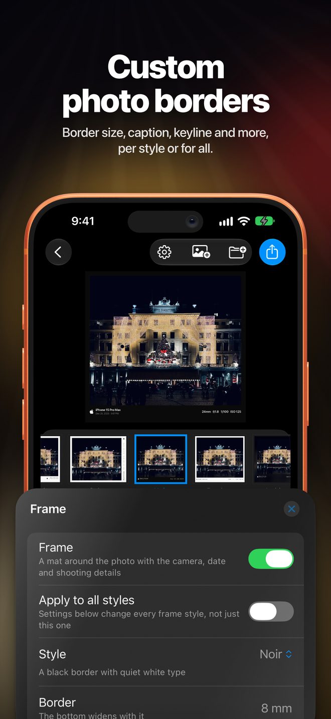 Custom photo borders