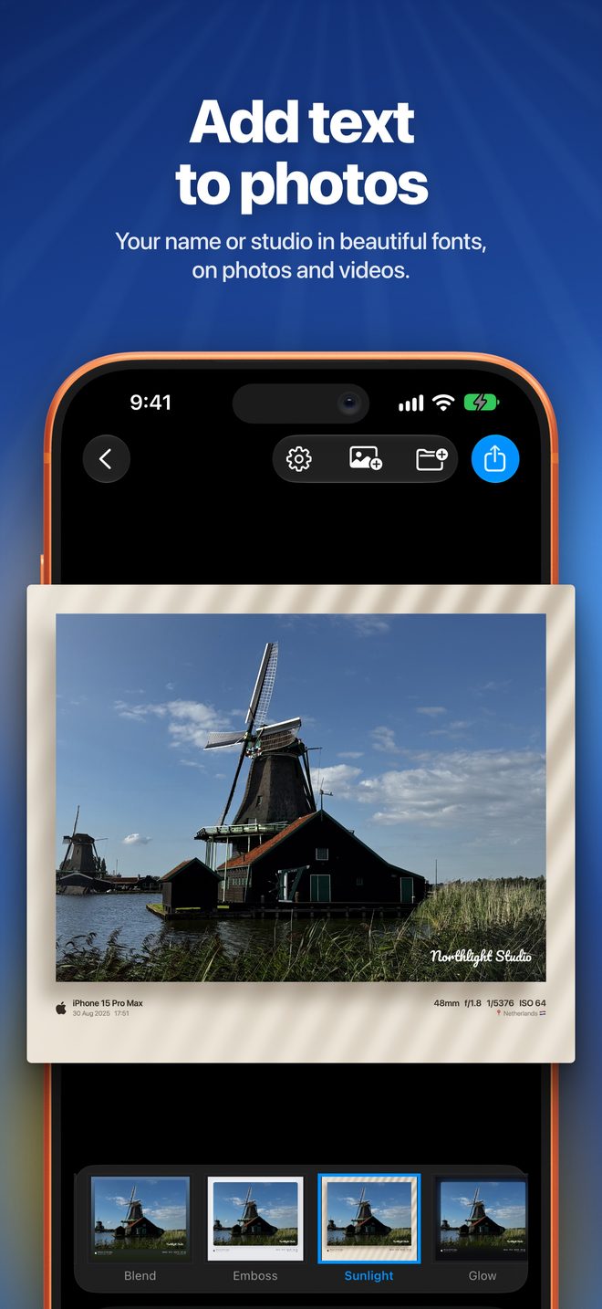 Add text to photos