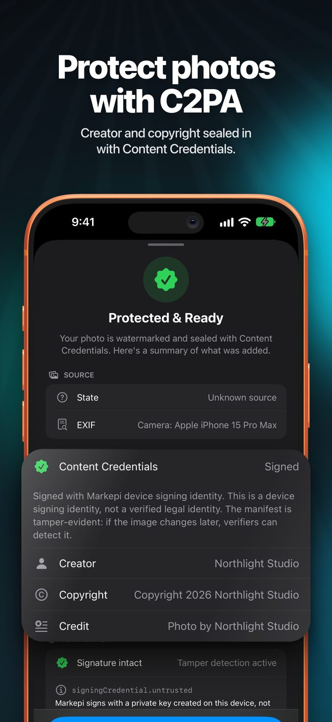 Protect photos with C2PA