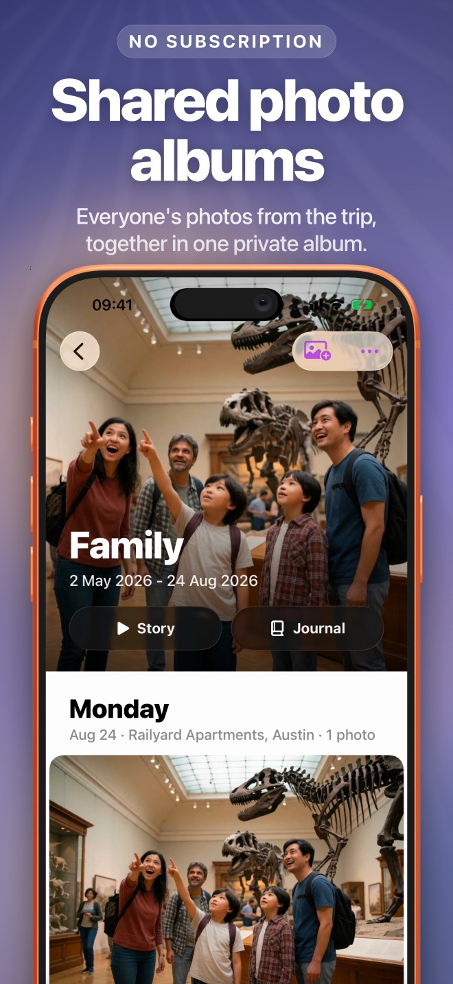 Shared photo albums, no subscription